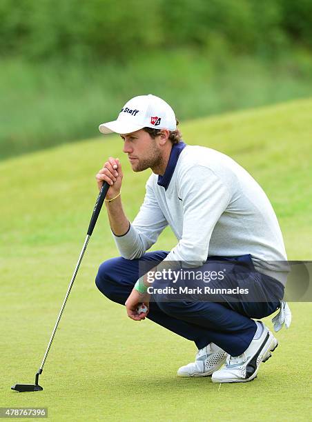 William Harold of England in action during the third round of the 2015 SSE Scottish Hydro Challenge at the MacDonald Spey Valley Championship Golf...