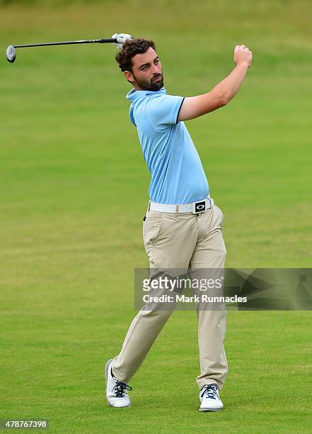 Thomas Linard of France in action during the third round of the 2015 SSE Scottish Hydro Challenge at the MacDonald Spey Valley Championship Golf...