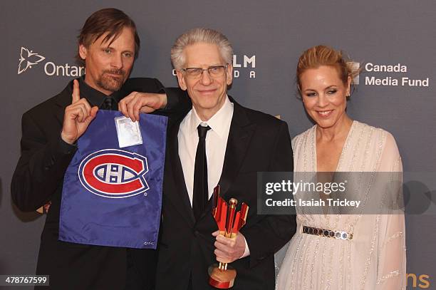 Viggo Mortensen, David Cronenberg and Maria Bello attend the Canadian Screen Awards CBC Broadcast Gala at Sony Centre for the Performing Arts on...