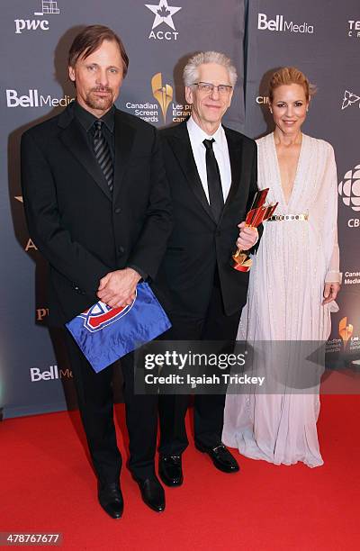 Viggo Mortensen, David Cronenberg and Maria Bello attend the Canadian Screen Awards CBC Broadcast Gala at Sony Centre for the Performing Arts on...