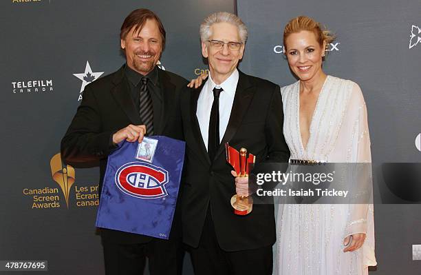 Viggo Mortensen, David Cronenberg and Maria Bello attend the Canadian Screen Awards CBC Broadcast Gala at Sony Centre for the Performing Arts on...