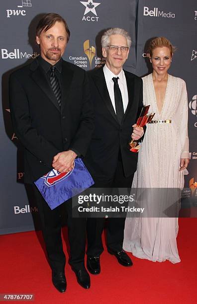 Viggo Mortensen, David Cronenberg and Maria Bello attend the Canadian Screen Awards CBC Broadcast Gala at Sony Centre for the Performing Arts on...
