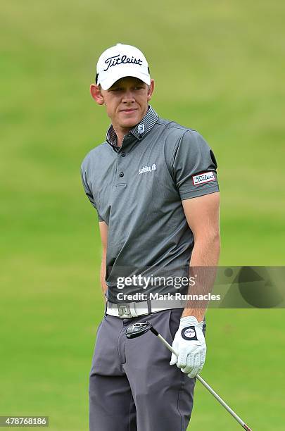 Joachim B Hansen of Denmark in action during the third round of the 2015 SSE Scottish Hydro Challenge at the MacDonald Spey Valley Championship Golf...