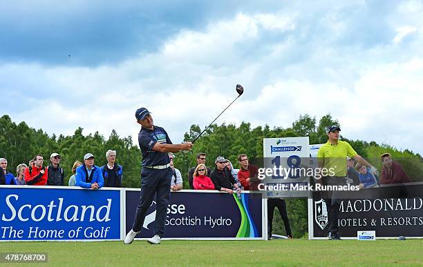 Robert Coles of England in action during the third round of the 2015 SSE Scottish Hydro Challenge at the MacDonald Spey Valley Championship Golf...