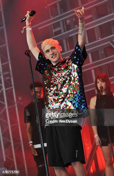 Olly Alexander of Years & Years performs live on the John Peel stage during the second day of Glastonbury Festival at Worthy Farm, Pilton on June 27,...