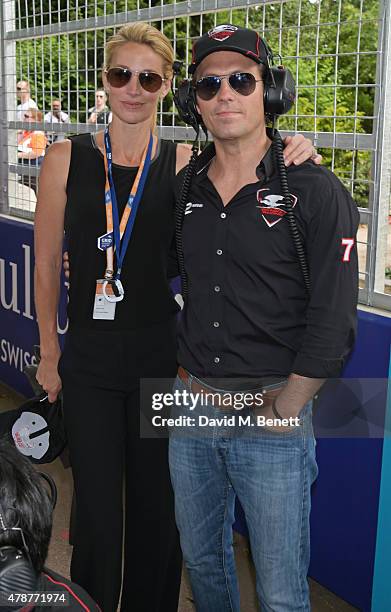 Elaine Irwin and Jay Penske attend Day One at the 2015 FIA Formula E Visa London ePrix at Battersea Park on June 27, 2015 in London, England.