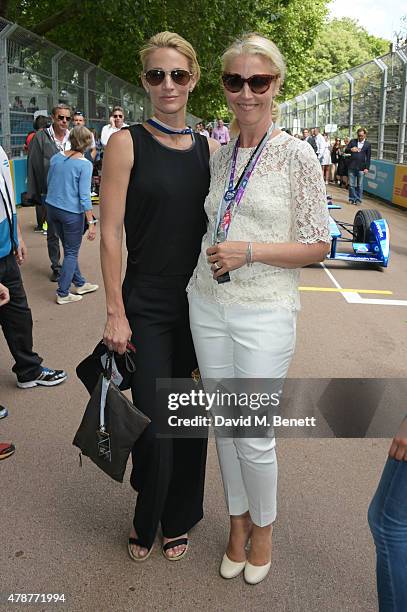 Elaine Irwin and Tamara Beckwith attend Day One at the 2015 FIA Formula E Visa London ePrix at Battersea Park on June 27, 2015 in London, England.