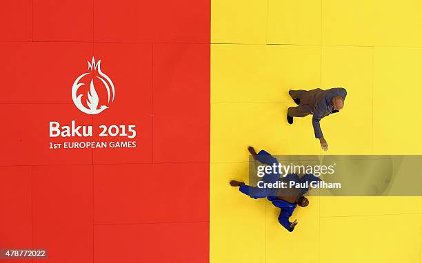 Jorge Fonseca of Portugal looks dejected after losing his fight against Toma Nikiforov of Belgium in the Men's Judo -100kg Bronze Final during day...