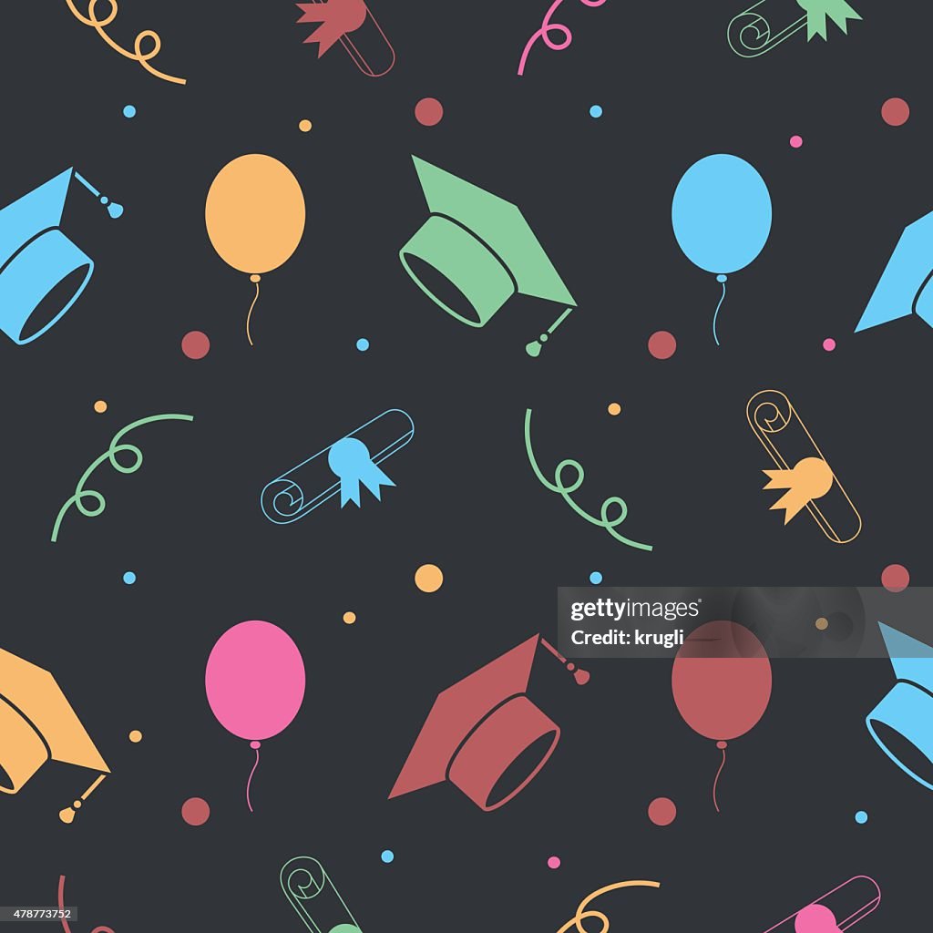 Seamless Graduation Celebration Pattern Background High-Res Vector ...