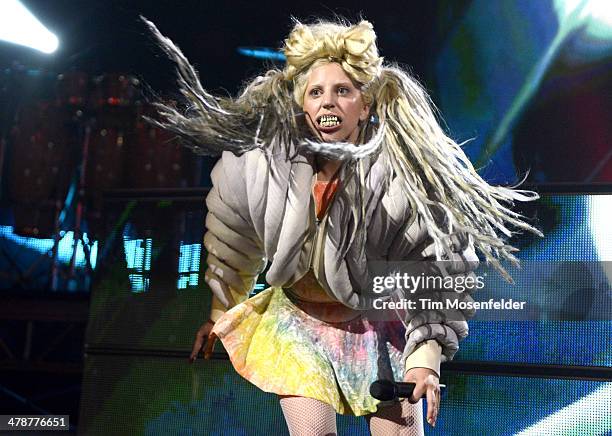 Lady Gaga performs with Zedd as part of the iTunes Festival at the Moody Theater on March 14, 2014 in Austin, Texas.