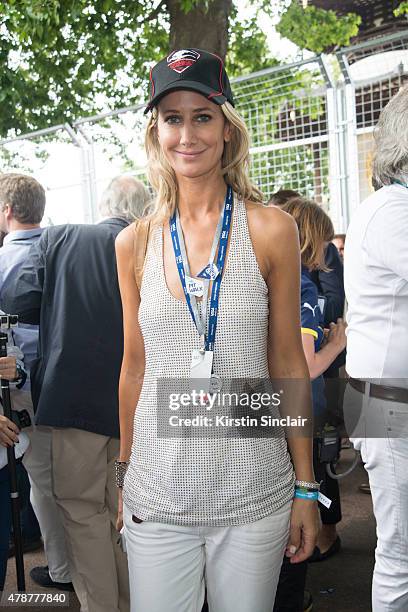 Lady Victoria Harvey on the grid on day 1 of Visa London ePrix racing in Battersea Park on June 27, 2015 in London, England.