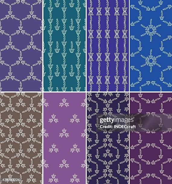 set of seamless design - bed sheets background stock illustrations
