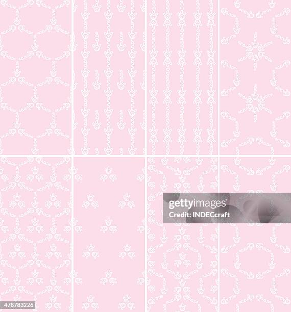 set of seamless design - sheets texture stock illustrations