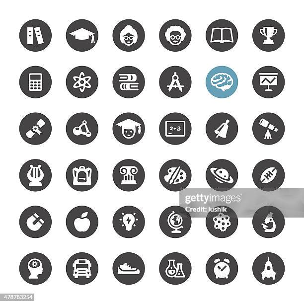 education and science vector icons - math professor stock illustrations