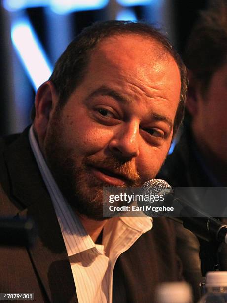 Esquire's Andy Langer speaks onstage at "When to Tune Out the Trainwreck" during the 2014 SXSW Music, Film + Interactive Festival at Austin...