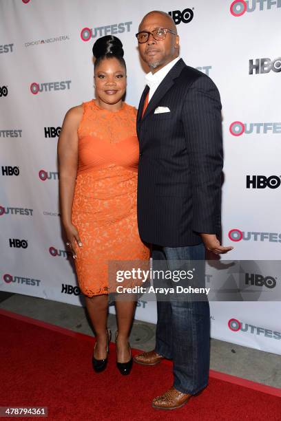 Mo'Nique Imes-Jackson and husband Sidney Hicks attend the Outfest Fusion LGBT People of Color Film Festival: Opening Night screening of "Blackbird"...
