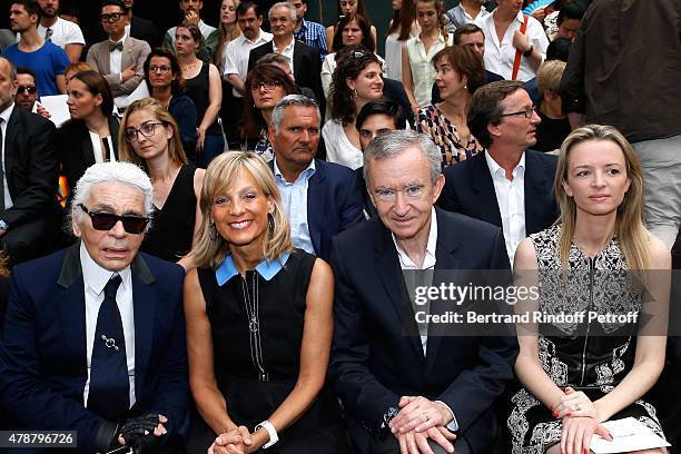 Fashion Designer Karl Lagerfeld, Helene Arnault, Owner of LVMH Luxury Group Bernard Arnault, Louis Vuitton's executive vice president, Delphine...