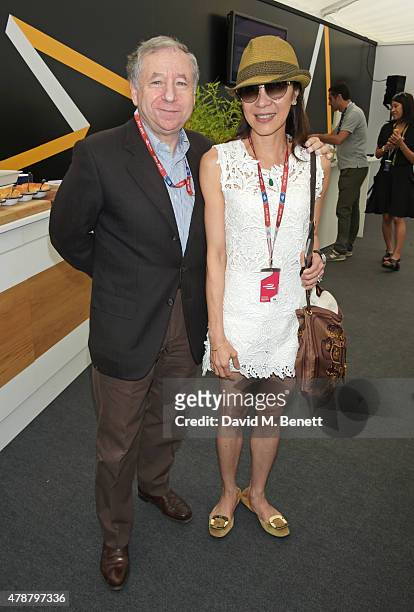 Jean Todt and Michelle Yeoh attend Day One at the 2015 FIA Formula E Visa London ePrix at Battersea Park on June 27, 2015 in London, England.