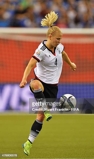 Leonie Maier of Germany in action during the quarter final match of the FIFA Women's World Cup between Germany and France at Olympic Stadium on June...