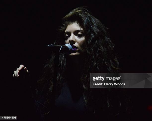 Lorde performs onstage at The Orpheum on March 14, 2014 in Boston, Massachusetts.
