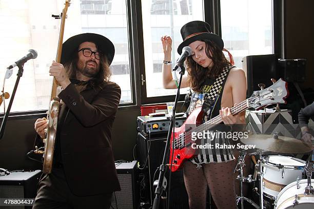 Sean Lennon and Charlotte Kemp Muhl perform with The Ghost of a Saber Tooth Tiger at Mal Verde for eBay Giving Works and Nylon Launch MusiCares...