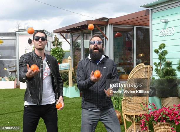 Ryan Merchant and Sebu Simonian of Capital Cities attend the Capital Cities Pop Up at Airbnb Park during SXSW March 14, 2014 on March 14, 2014 in...