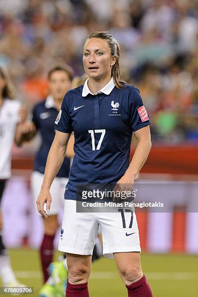 Gaetane Thiney of France looks towards the play during the 2015 FIFA Women's World Cup quarter final match against Germany at Olympic Stadium on June...