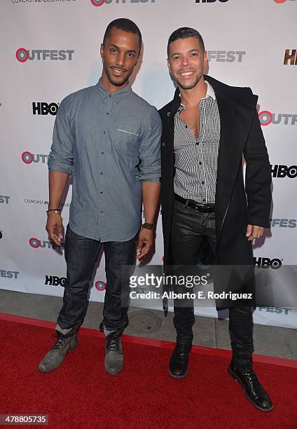 Actors Darryl Stephens and Wilson Cruz arrive to the Outfest Fusion LGBT People of Color Film Fetival Opening Night Screening of "Blackbird" at the...