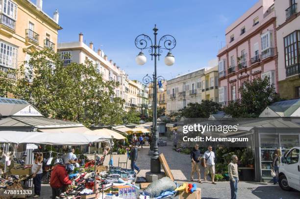 plaza (square) de flores - stadt cadiz stock-fotos und bilder