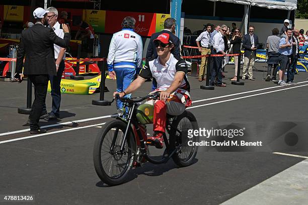 Bruno Senna attends Day One at the 2015 FIA Formula E Visa London ePrix at Battersea Park on June 27, 2015 in London, England.