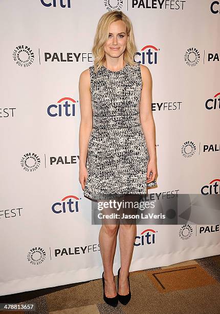 Actress Taylor Schilling attends the "Orange Is The New Black" event at the 2014 PaleyFest at Dolby Theatre on March 14, 2014 in Hollywood,...