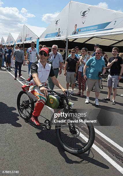 Bruno Senna attends Day One at the 2015 FIA Formula E Visa London ePrix at Battersea Park on June 27, 2015 in London, England.