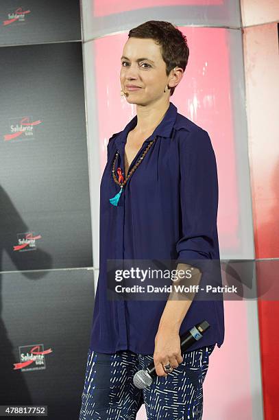 Sophie Jovillard attends conferences at Solidays Festival on June 27, 2015 in Paris, France.