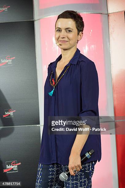 Sophie Jovillard attends conferences at Solidays Festival on June 27, 2015 in Paris, France.