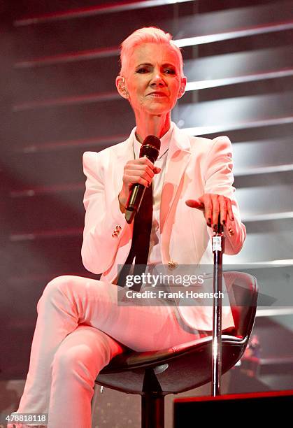 Singer Marie Fredriksson of the Swedish band Roxette performs live during a concert at the O2 World on June 27, 2015 in Berlin, Germany.