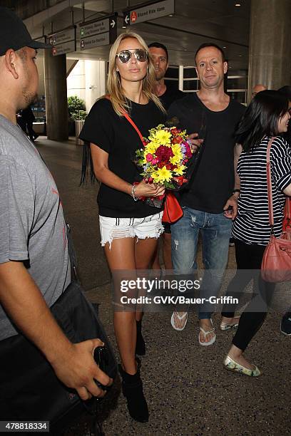 Alex Curran is seen at LAX on June 27, 2015 in Los Angeles, California.