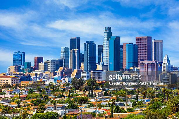 skyline von los angeles skyline, architektur, urban cityscape, - california stock-fotos und bilder
