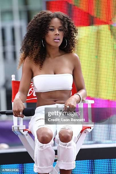 Actress Serayah attend the BET & Make A Wish Foundation Recipients at the BET Experience At LA. Live Day 2- Weekend Events on June 27, 2015 in Los...