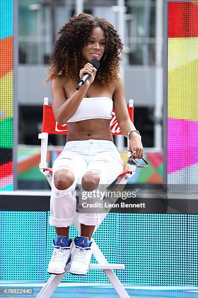 Actress Serayah attend the BET & Make A Wish Foundation Recipients at the BET Experience At LA. Live Day 2- Weekend Events on June 27, 2015 in Los...