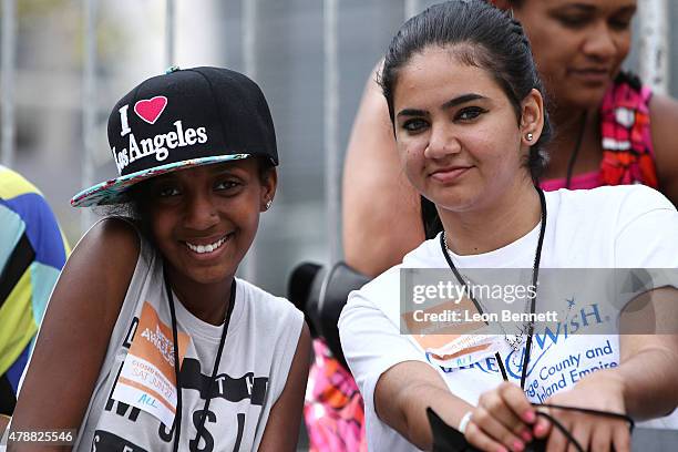 Admena Sembo and Chrystal Aguilera attend the BET & Make A Wish Foundation Recipients at the BET Experience At LA. Live Day 2- Weekend Events on June...