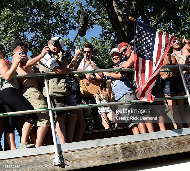 Singer/Songwriter Chase Bryant and Buzz Brainard SiriusXM The Highway visit the campers during the 20th. Anniversaty of Kicker Country Stampede...