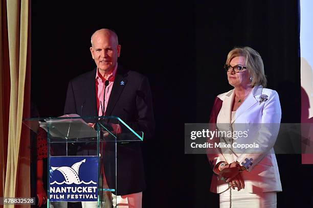 Co-founders of Autism Speaks Bob Wright and Suzanne Wright attend the "Screenwriters Tribute" event during the 20th Annual Nantucket Film Festival -...