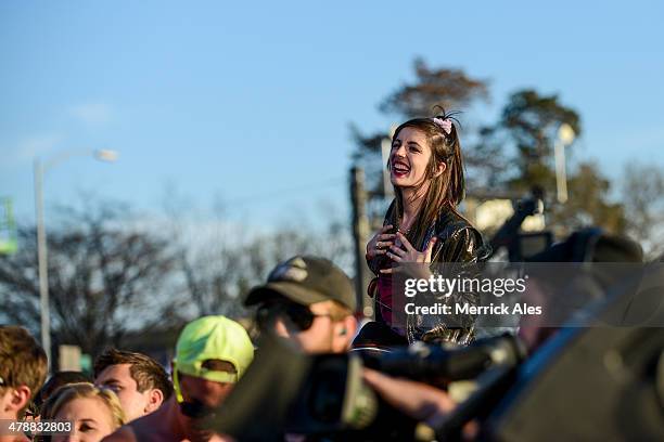 Atmosphere as Sam Smith performs at the 2014 mtvU Woodie Awards on March 13, 2014 in Austin, Texas.