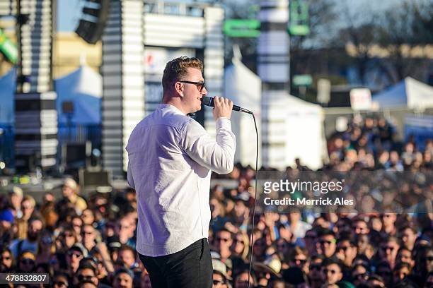 Sam Smith performs at the 2014 mtvU Woodie Awards on March 13, 2014 in Austin, Texas.