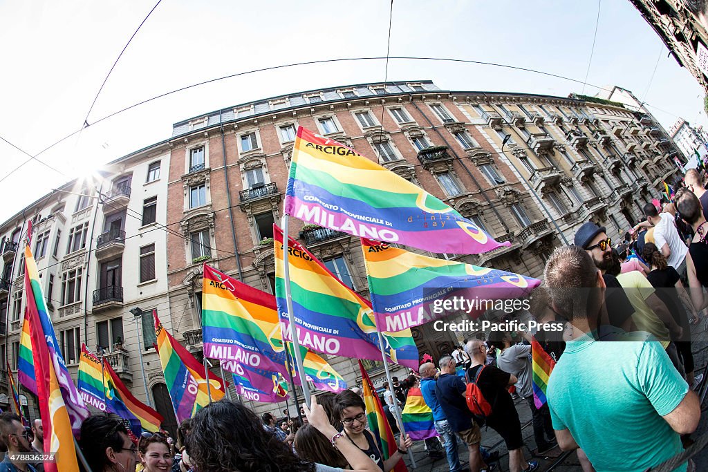 Fifty thousand people walking on the street for gay lesbian...