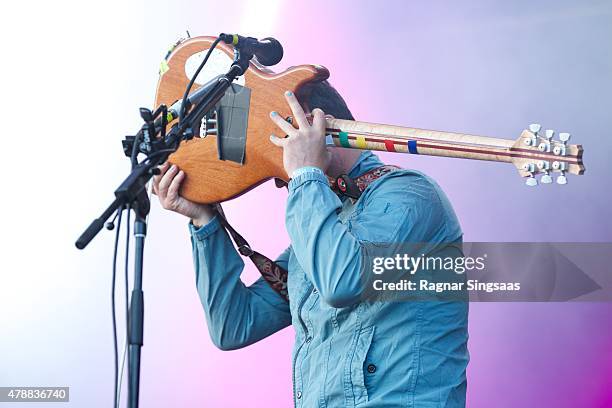 Isaac Brock of Modest Mouse performs onstage during the third day of the Bravalla Festival on June 27, 2015 in Norrkoping, Sweden.