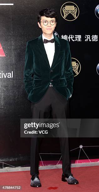 Singer Khalil Fong arrives at the red carpet of 26th Golden Melody Awards at Taipei Arena on June 27, 2015 in Taipei, Taiwan.