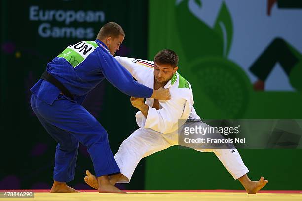 Marc Odenthal and Gabor Ver of Hungary compete in the Men's Team quarter final during day sixteen of the Baku 2015 European Games at Heydar Aliyev...