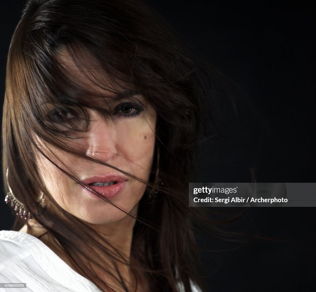 Intense gaze with black background