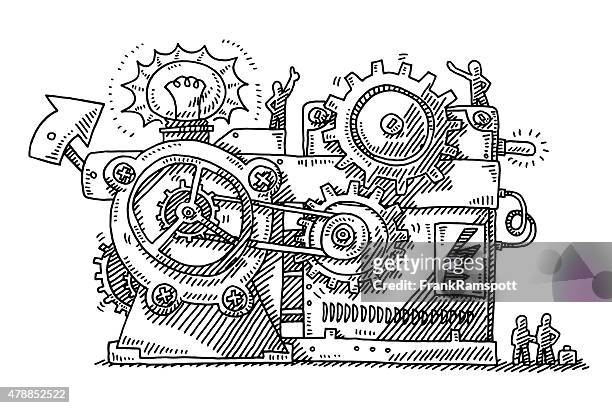 Complex Machine Drawing High-Res Vector Graphic - Getty Images